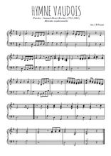 Téléchargez l'arrangement pour piano de la partition de Hymne vaudois en PDF